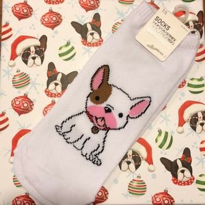 Forever 21 French Bulldog ankle socks.